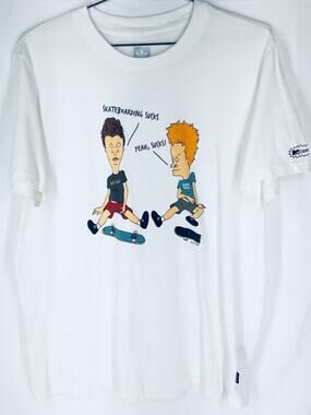 Adidas MTV Beavis and Butt Head Mens 100% Cotton Short Sleeve Tee Mike Judge (L)